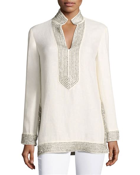 tory burch embellished linen tunic.